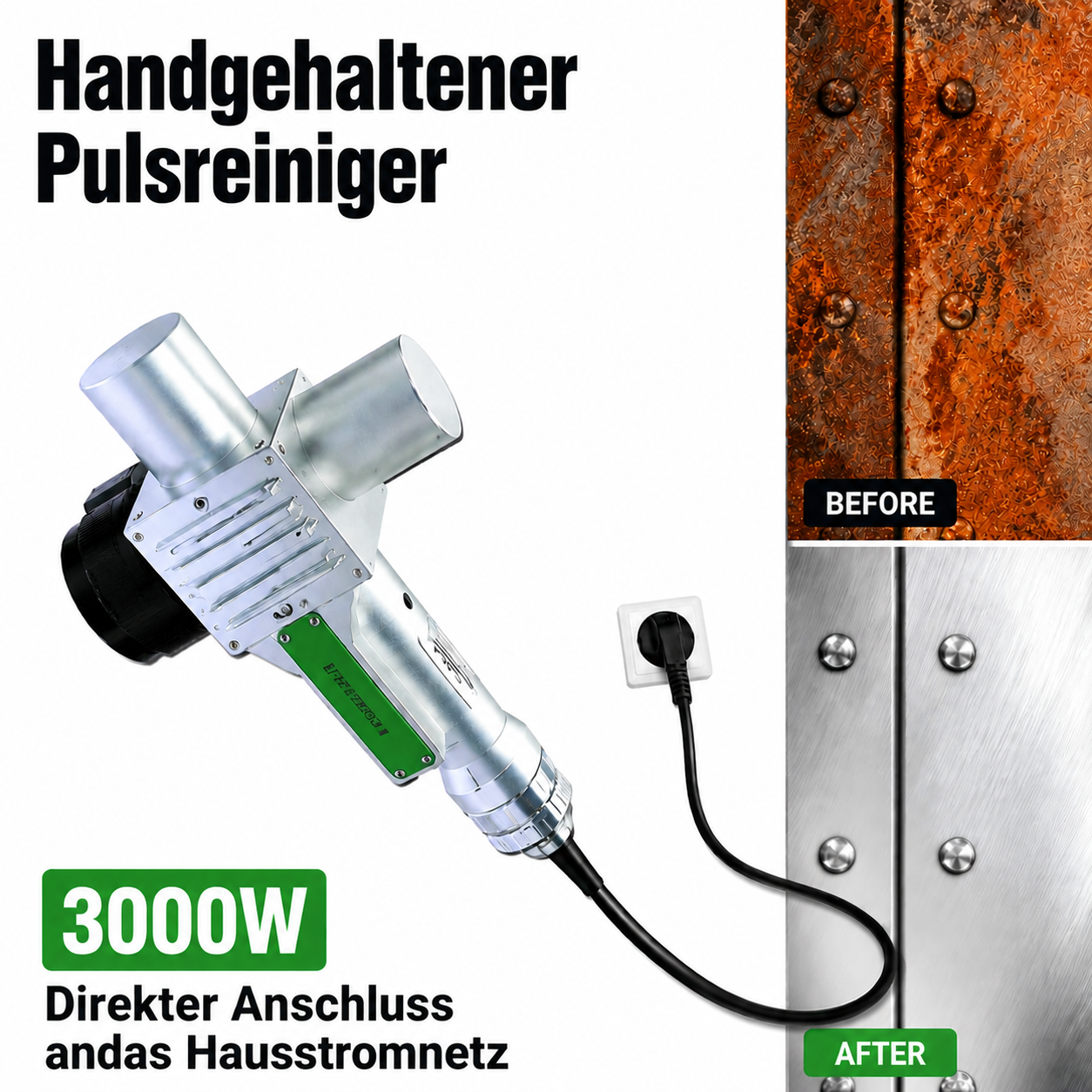 6-in-1 Profi-Impulsreiniger 3000W | Ohne Chemie für jede Steckdose
